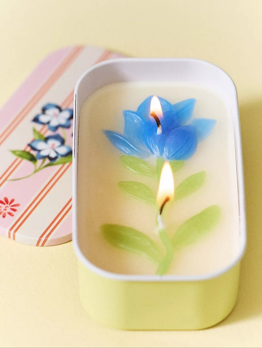 Anthropologie Floral Orchid & Amber Tinned Candle